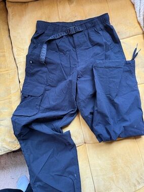 Men's Black Nike Skateboard Cargo Pants with Web Belt